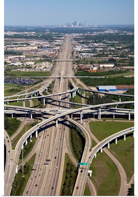 Aerial view of Interstate 45 and the State Highway Beltway 8