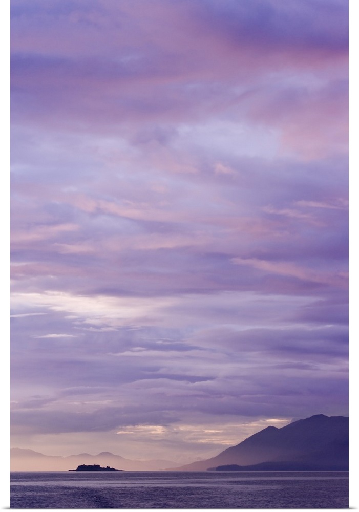 USA, Alaska, Ketchikan. Purple-colored sunset.