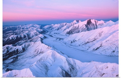 Alaska Range with Alpen Glow, Denali National Park, Alaska
