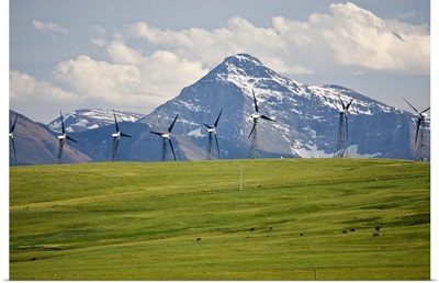 Alberta, Rocky Mountains, wind turbines and wind farm