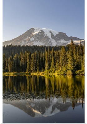 Aptly Named Reflection Lake In Mount Rainier National Park, Washington State, USA