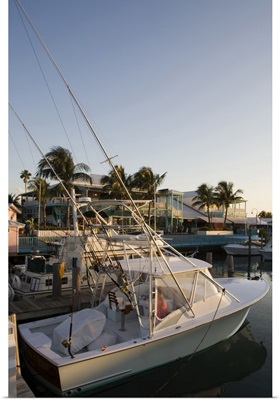 Bahamas, Grand Bahama Island, Freeport, power boats at marina near Our Lucaya Resort