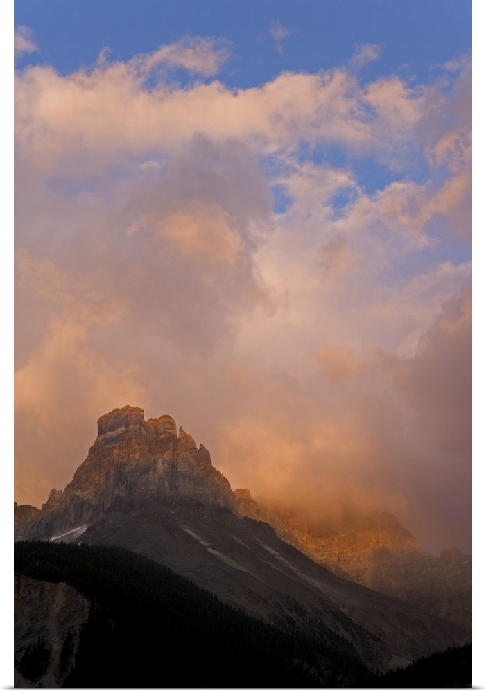 Canada, British Columbia, Yoho National Park. Sunset colors clouds over Cathedral Mountain. Credit as: Don Paulson / Jayne...
