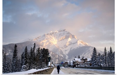 Canada, Banff, View of Mt. Norquay in Winter