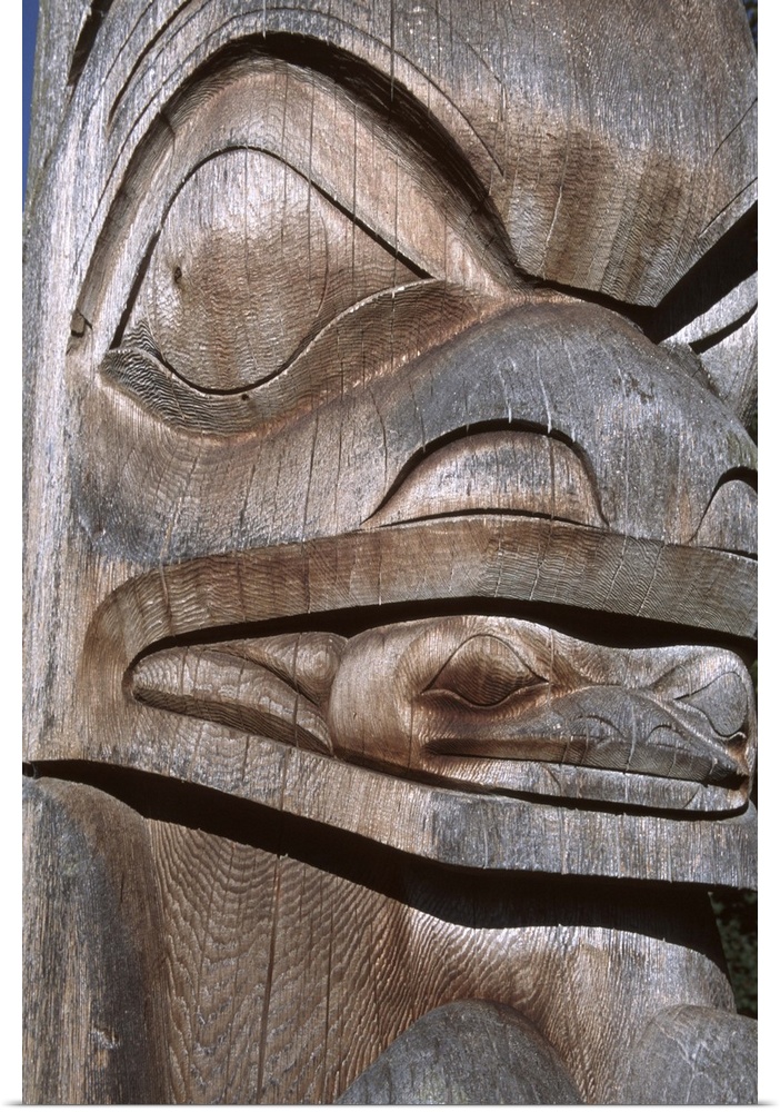 Canada, British Columbia, Vancouver.UBC Museum of Anthropology.Detail of totem