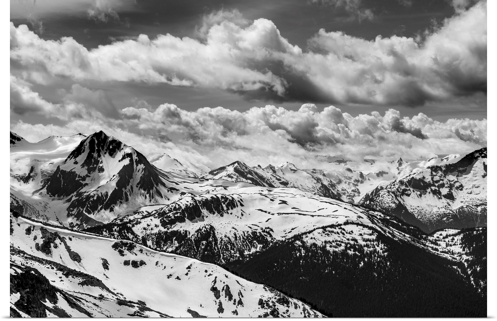 Canada, British Columbia, whistler. B&W of fitzsimmons range in Garibaldi Provincial park.