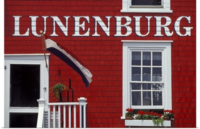 Canada, Nova Scotia, Lunenburg. Multi, colored harborfront buildings
