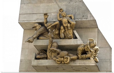 Canada, Ontario, Toronto, Sculpture of sports fans on the Rogers Center stadium