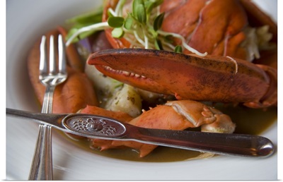 Canada, Prince Edward Island, Dalvay-by-the-sea. Lobster dish, Dalvay-by-the-sea