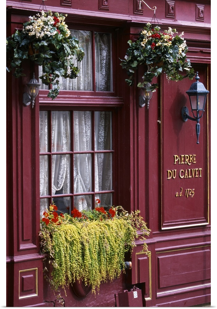 Canada, Quebec, Montreal, Old Montreal (Vieux Montreal), exterior of the Pierre du Calvet restaurant.  NR