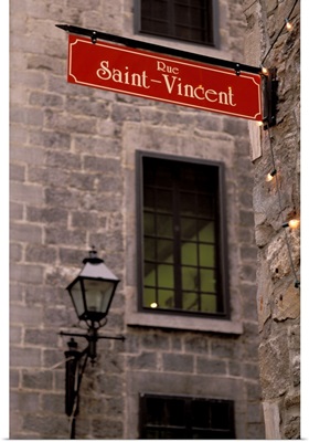 Canada, Quebec, Montreal, Old Montreal, street sign detail