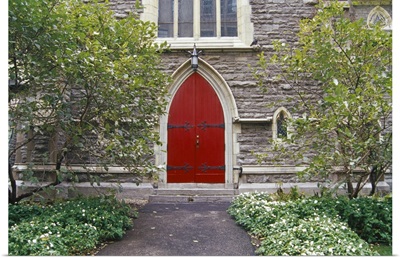 Canada, Quebec, Montreal, St. George's Anglican Church, red door