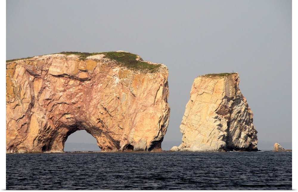 Canada, Quebec, Perce. St. Lawrence River, Perce Rock. IMAGE RESTRICTED: Not available to US land tour operators.