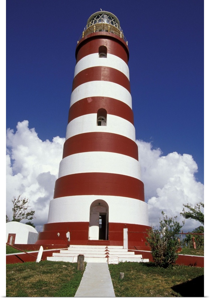 Caribbean, Bahamas, Elbow Cay.Candystripe lighthouse