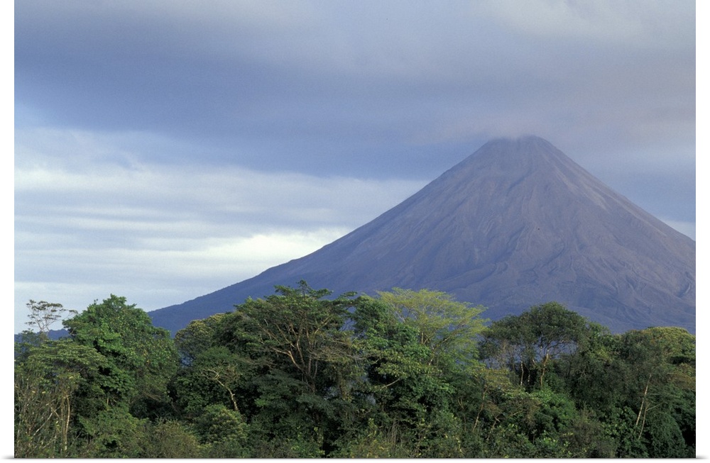 Central America, Costa Rica, Arenal Volcano. Rainforest beneath Arenal (erupting since 1968).