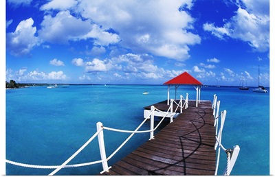 Colorful view of dock in St. Francois, Guadeloupe