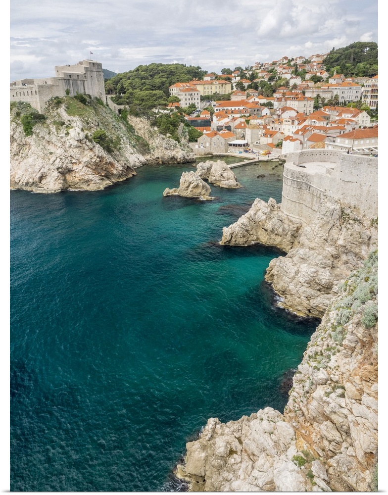 Croatia, Dubrovnik. Lovrijenac or St. Lawrence Fortress guarding the sheltered cove and northern seaward approach to Dubro...