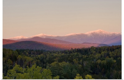 Dusk and Mount Washington in new Hampshire's White Mountains