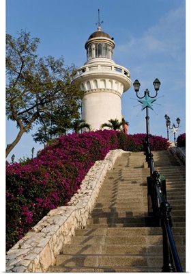 Ecuador, Guayaquil, the lighthouse sits atop the Cerro de Santa Anna
