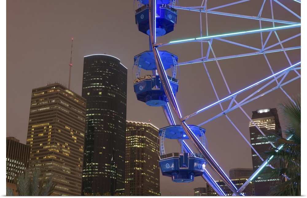 Ferris Wheel in Downtown Houston, Evening.