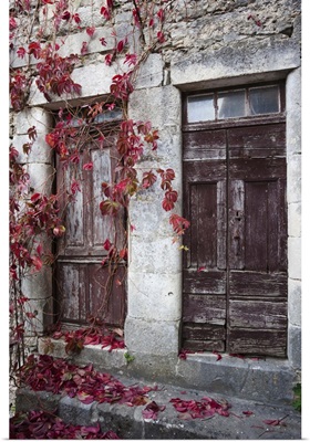 France, Aveyron Department, La Couvertoirade, Town Building Detail