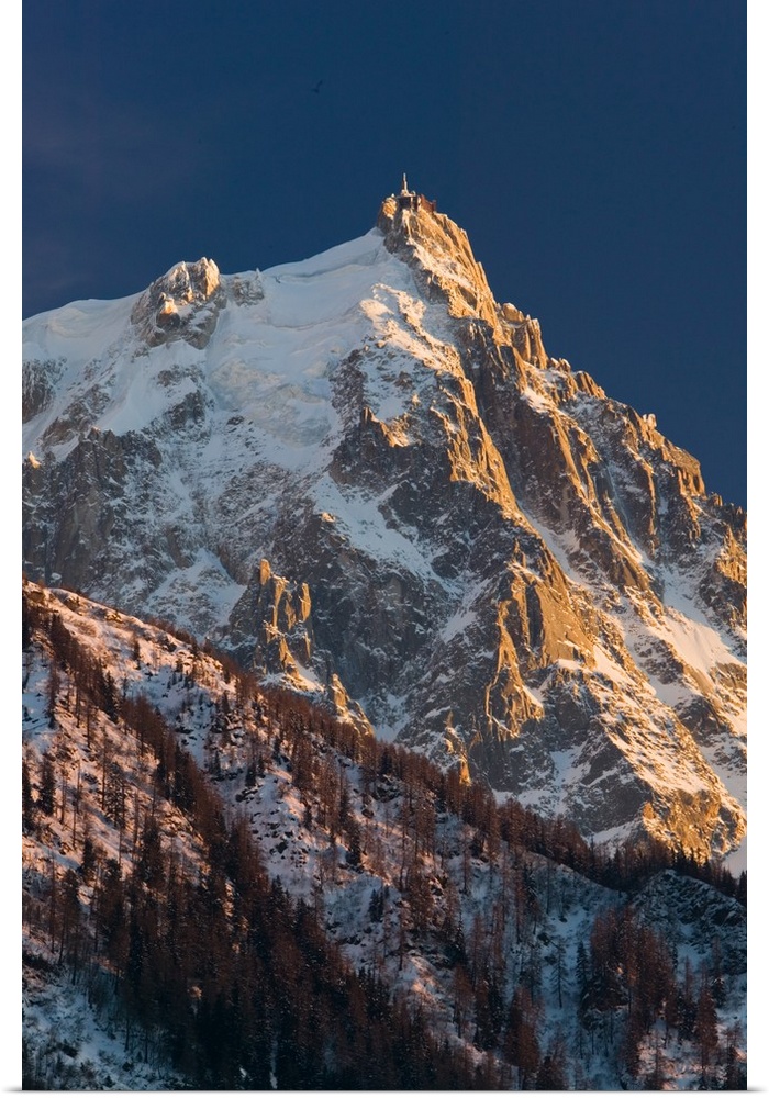 France, French Alps, Chamonix, Mont, Blanc, View Towards Aiguille Du Midi Peak