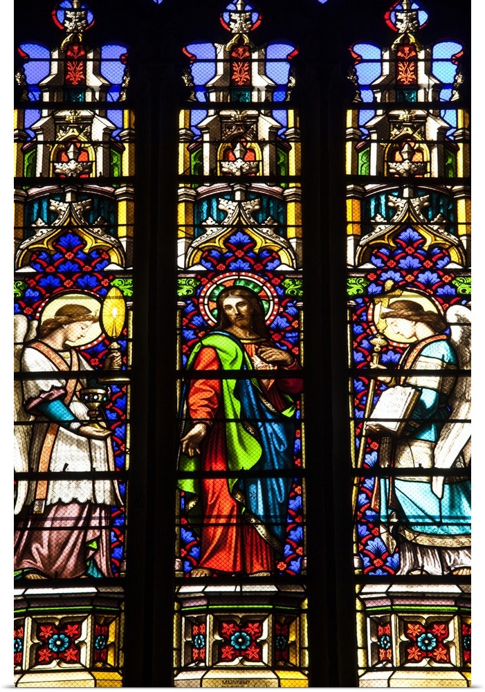 France, Languedoc-Roussillon, Cathedrale St-Jean, Stained Glass Windows