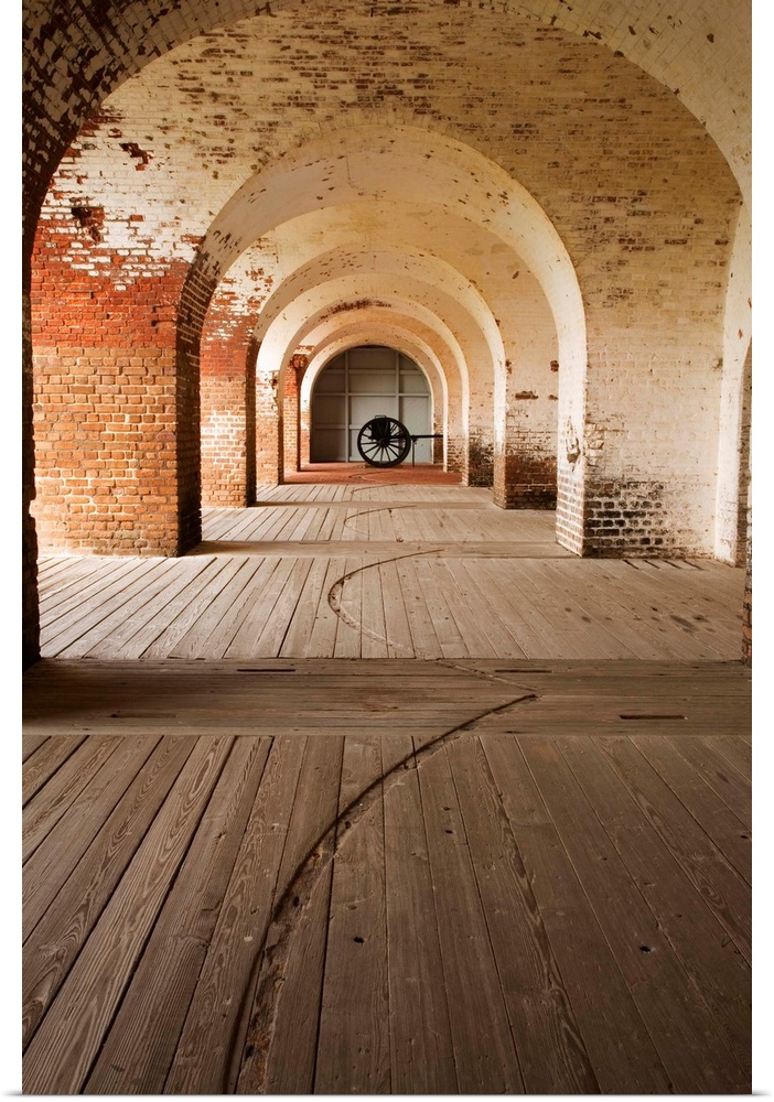 USA; Georgia; Savannah; Arches at Fort Pulaski National Monument.