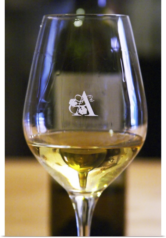 Glass Embossed With A, Domaine D'aupilhac, Montpeyroux, Languedoc, France