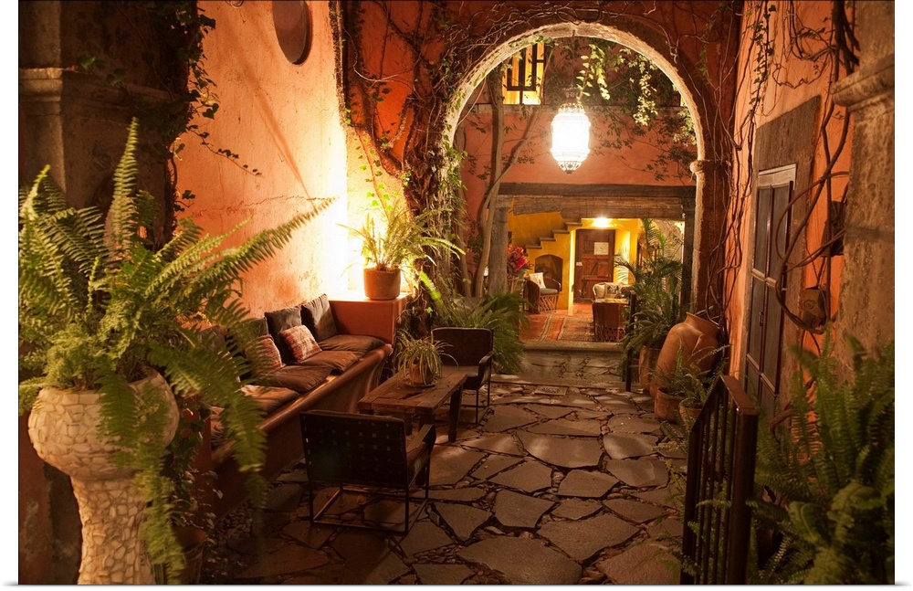 Mexico, San Miguel de Allende, Hotel Hallway.