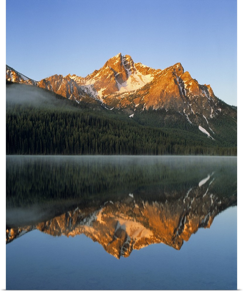 USA, Idaho, Sawtooth NRA. Stanley Lake reflects the Sawtooth Range in the Sawtooth NRA, Idaho.