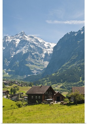 Jungfrau Region, Switzerland. Grindelwald Valley Below The Wetterhorn
