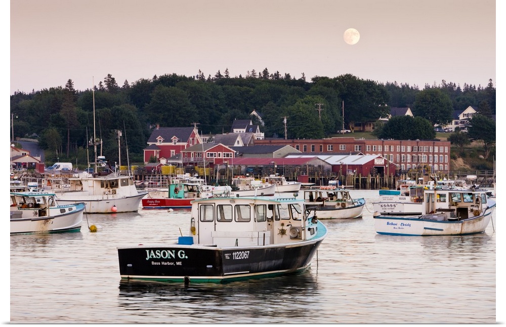 Lobster and fishing boats in the harbor in Bernard, Maine.