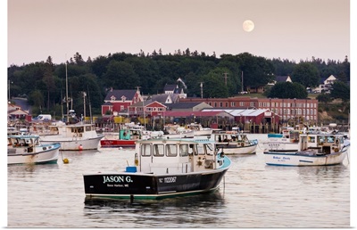 Lobster and fishing boats in the harbor in Bernard, Maine