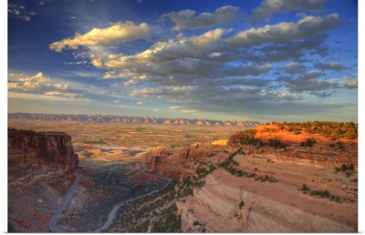 Looking down at the Fruita Canyon in the Colorado National Monument in Fruita, Colorado