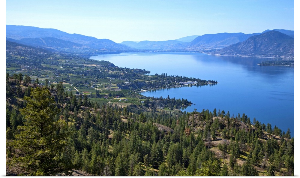 Looking down onto Okanangan Lake near Penticton British Columbia Canada