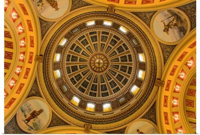 Looking up at the rotunda in the State Capitol Building in Helena, Montana, USA