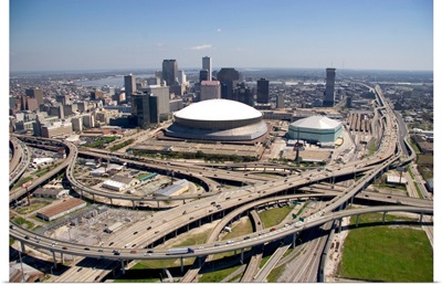 Louisiana, New Orleans. Interstate 10 and US 90 freeway interchange