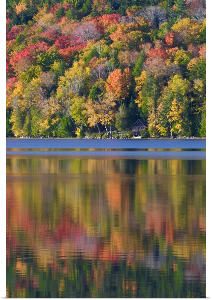 USA, Maine, Acadia National Park. Fall foliage and lake, Acadia National Park, Maine