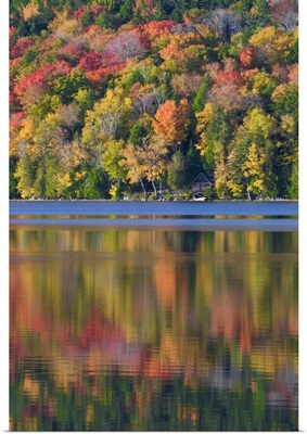 Maine, Acadia National Park. Fall foliage and lake, Acadia National Park, Maine