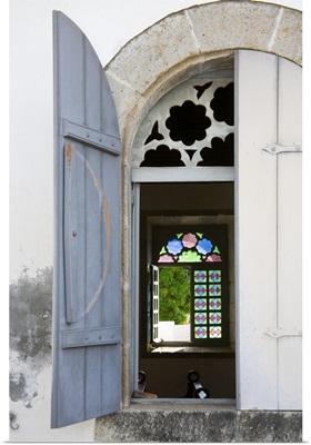 Martinique. French Antilles. West Indies. window of 17th-century church