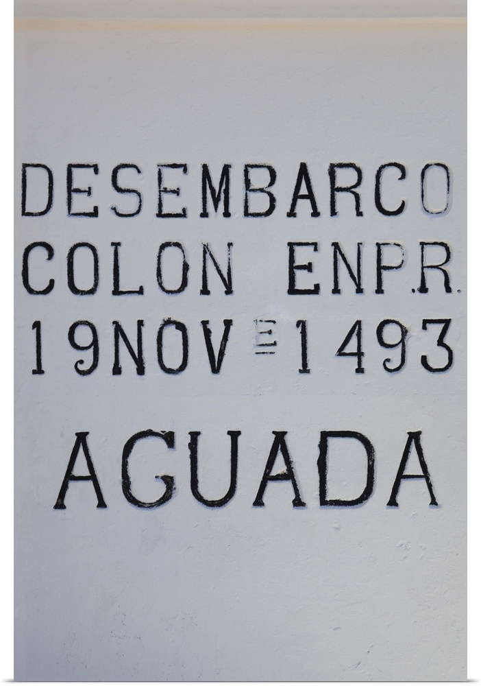 Puerto Rico, West Coast, Aguada, Bahia de Aguadilla bay, Monument to Columbus landing, November 19, 1493