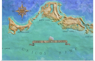 Mural Map of Turks and Caicos Islands