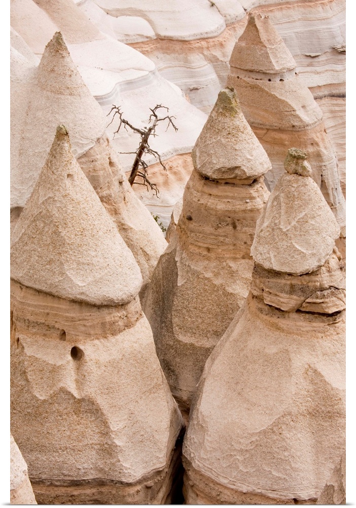 NM, New Mexico, Kasha-Katuwe Tent Rocks National Monument, cone shaped tent rock formations, Kasha-Katuwe means white cliffs