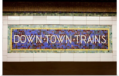 New York City, New York, Old tile subway signage
