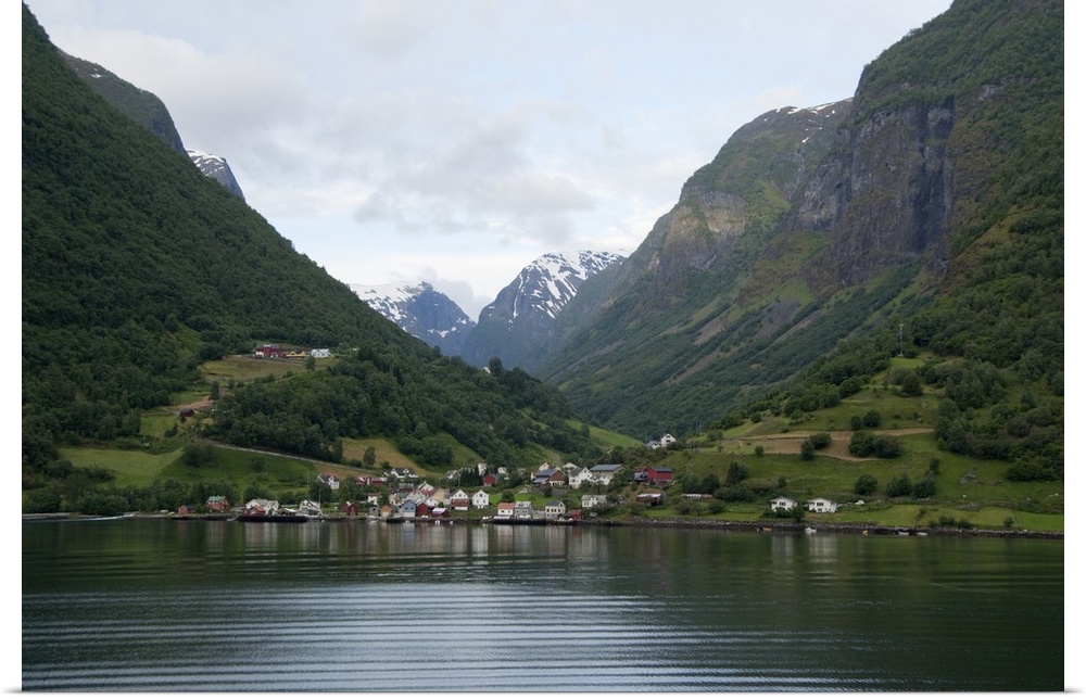 Norway, Sogne Fjord (aka Sognefjord), the longest fjord in the world. Views sailing down Aurlands Fojrd into Flam.