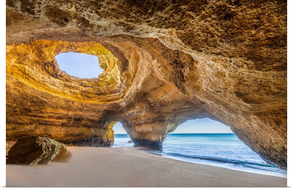 Portugal, Benagil. Beach and sea cave.