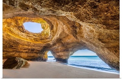 Portugal, Benagil, Beach And Sea Cave