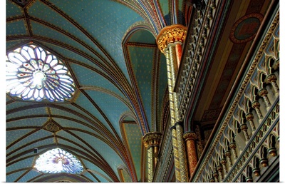 Quebec, Montreal, interior of Notre Dame Basilica, Gothic Revival architecture