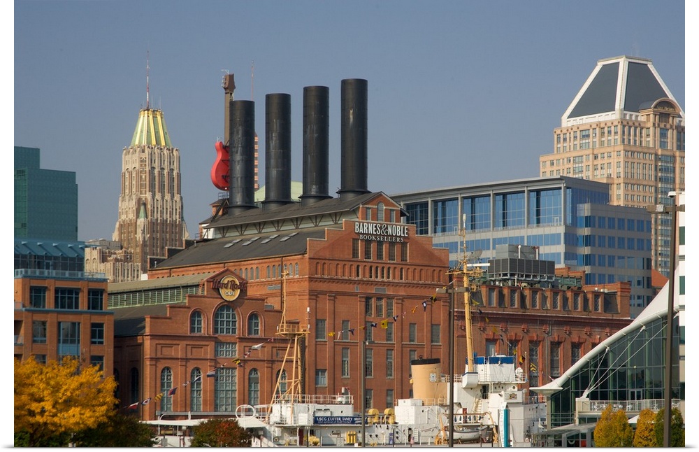 BALTIMORE, MARYLAND. USA. Renovated buildings, Baltimore Waterfront.